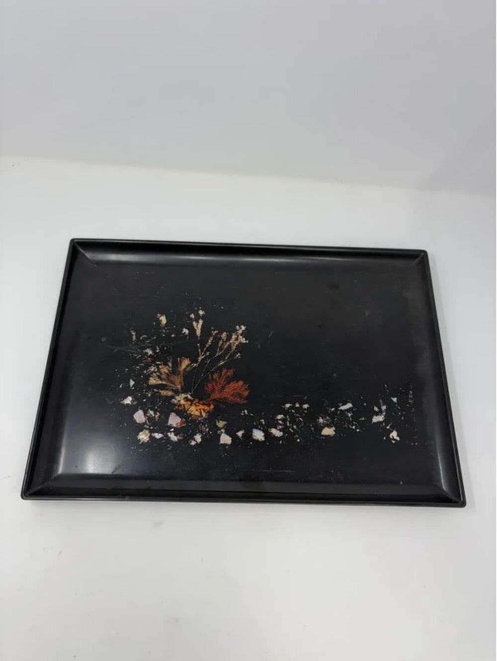 Couroc tray abalone coral made in California